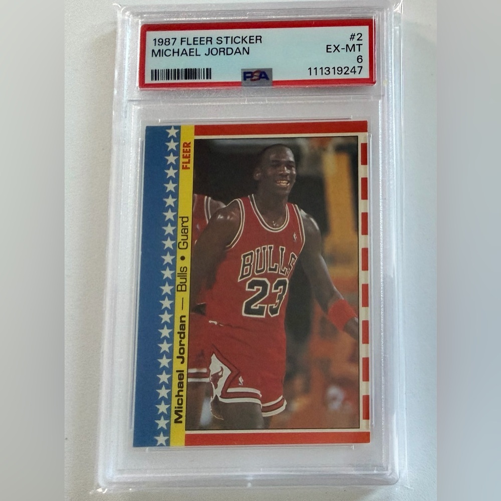 Fleer 1987 Sticker Michael Jordan PSA 6